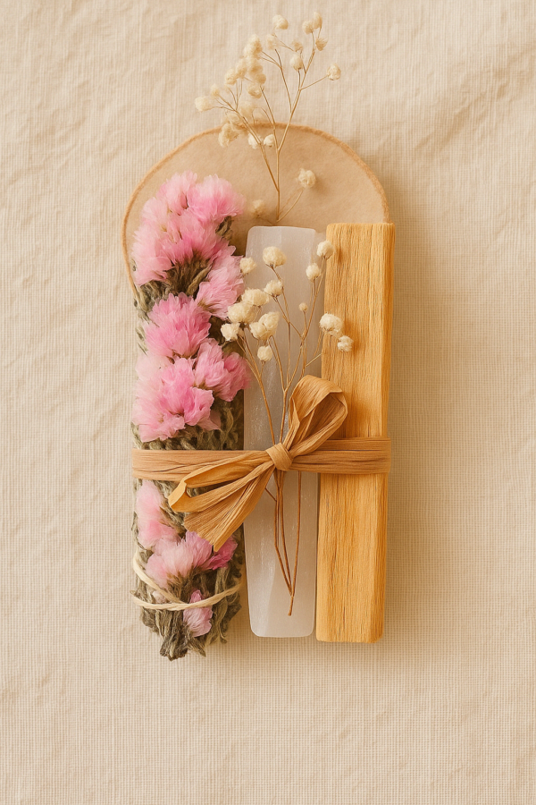 Kit de purification à la sauge blanche et au palo santo - rituel pour élever l'intuition et harmoniser l'énergie féminine