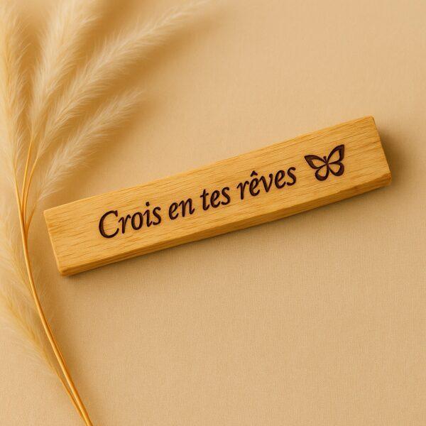 Bâton de Palo Santo gravé – Crois en tes rêves