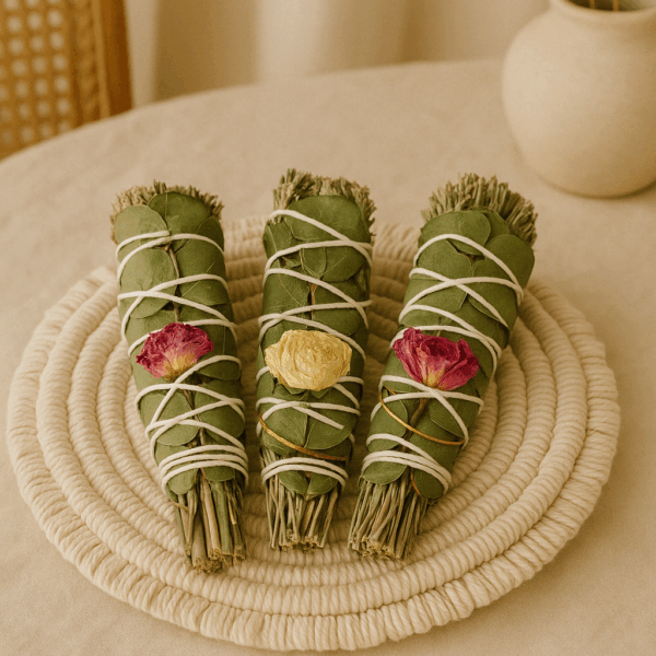 Bâton floral de purification - sauge, eucalyptus, rose - rituel respiratoire, sommeil profond et détente naturelle