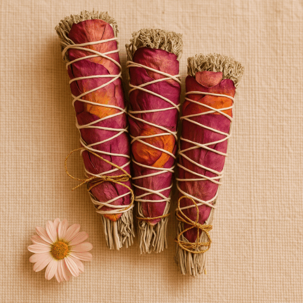 Bouquet de purification avec sauge, fleurs et plantes médicinales - rituel d'amour, clarté mentale et guérison du cœur