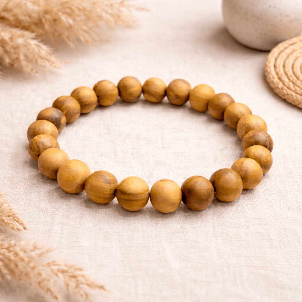 Bracelet en Palo Santo naturel, perles de bois sacré pour protection énergétique et ancrage